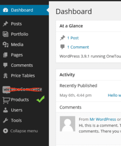 hide WooCommerce in dashboard menu for any role
